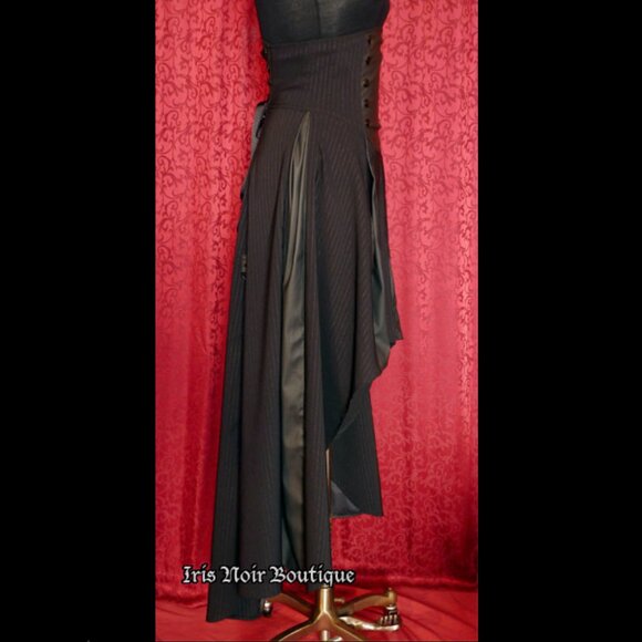 Lip Service Gangsta Pranksta Goth Steampunk High Waist Bustle Corset Skirt S - Picture 6 of 9